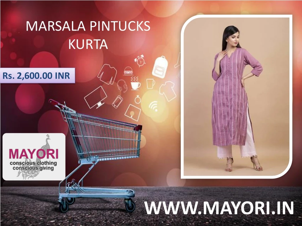 marsala pintucks kurta