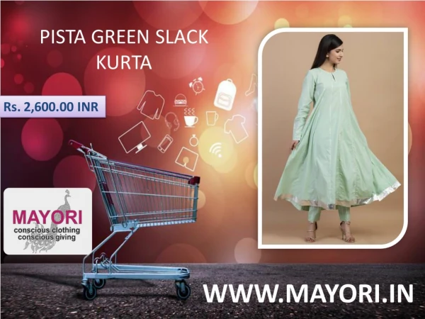 PISTA GREEN SLACK KURTA - MAYORI CONSCIOUS CLOTHING