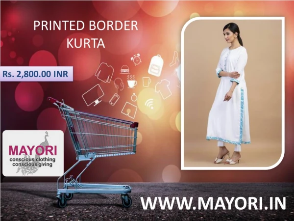 PRINTED BORDER KURTA - MAYORI CONSCIOUS CLOTHING