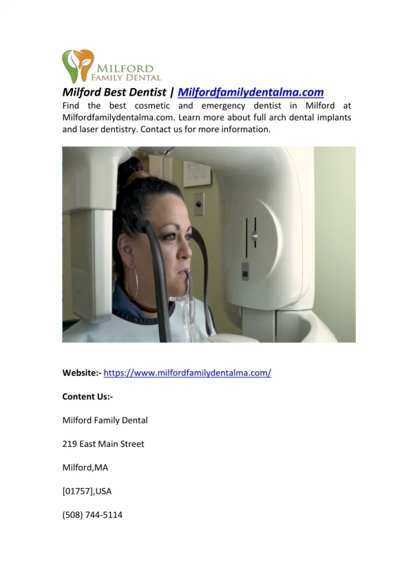 Milford Best Dentist | Milfordfamilydentalma.com