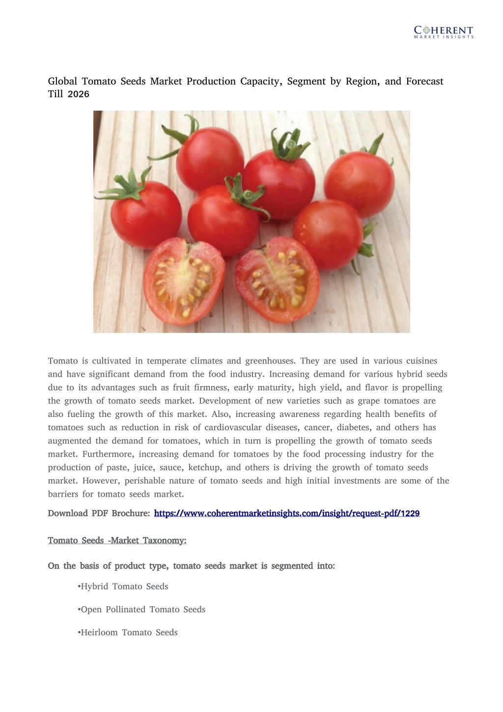global tomato seeds market production capacity