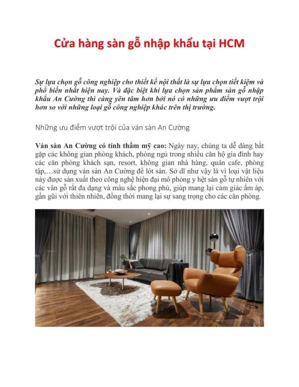 Cửa hàng sàn gỗ nhập khẩu tại HCM