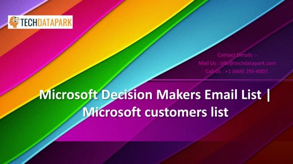 Microsoft Decision Makers Email List | Microsoft customers list