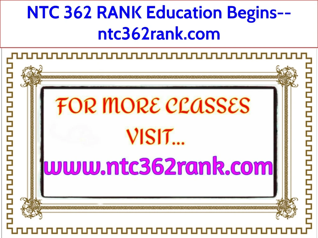 ntc 362 rank education begins ntc362rank com