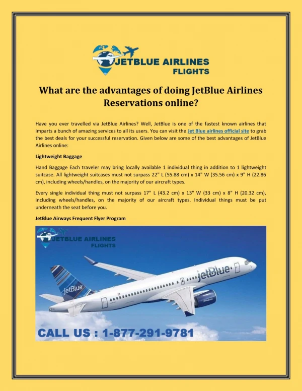 What are the advantages of doing JetBlue Airlines Reservations online