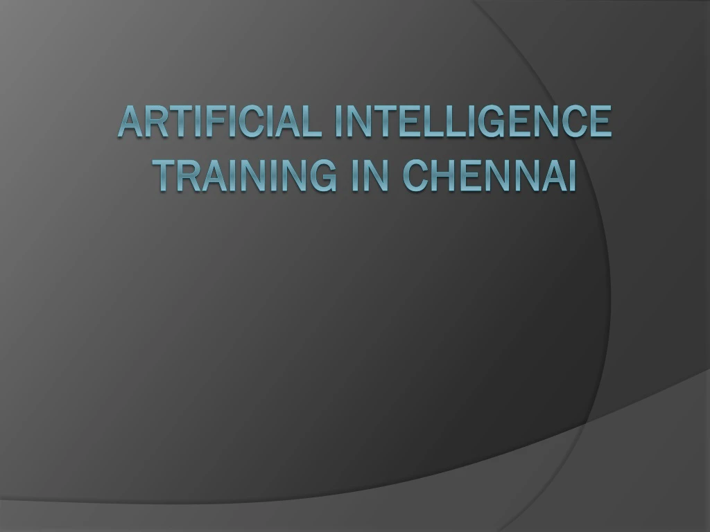 artificial intelligence training in chennai