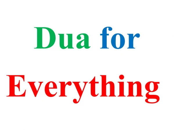 Dua for Everything