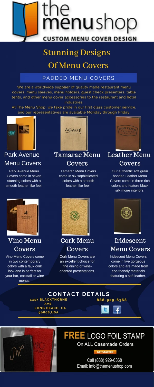Best Padded Menu Covers for Restaurant | The Menu Shop