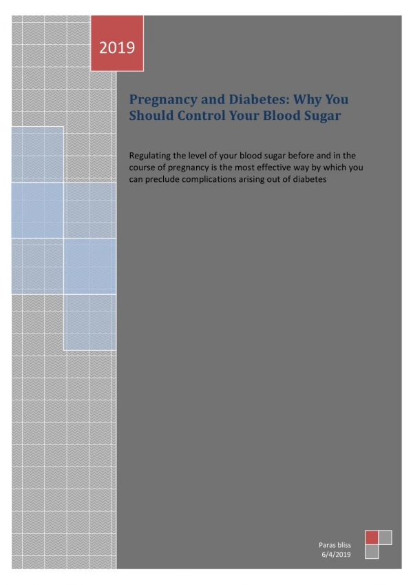 Pregnancy and Diabetes: Why You Should Control Your Blood Sugar