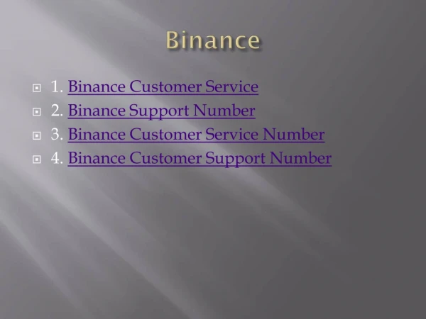 Binance Support Number