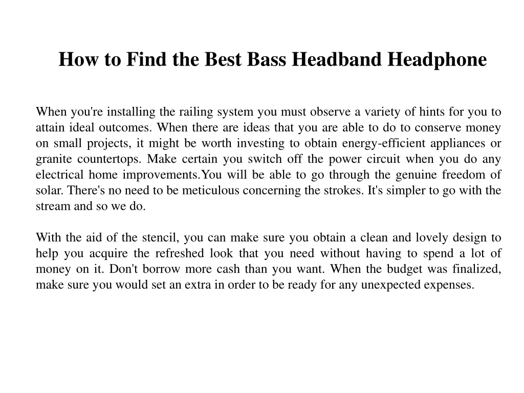 how to find the best bass headband headphone