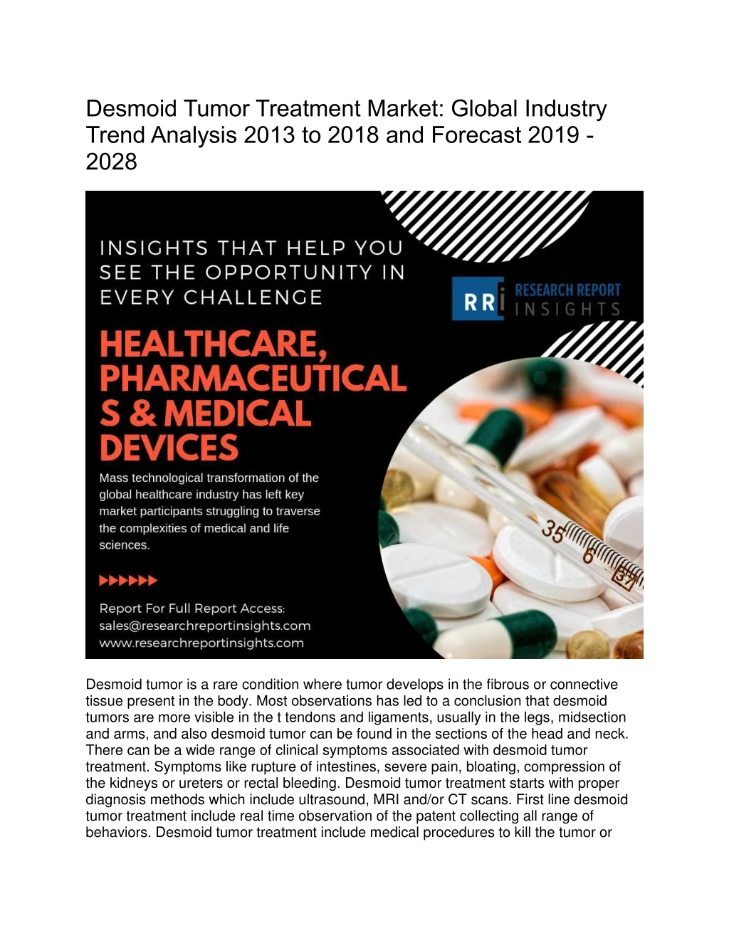 desmoid tumor treatment market global industry