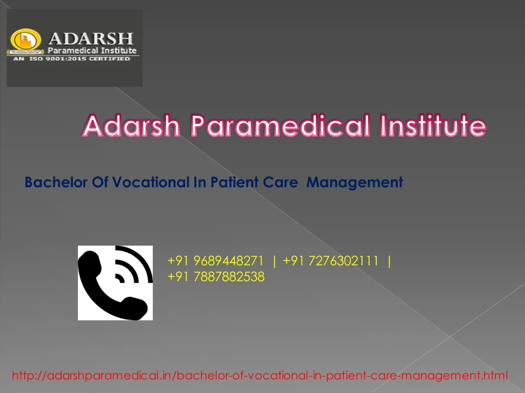 bachelor of vocational in patient care management