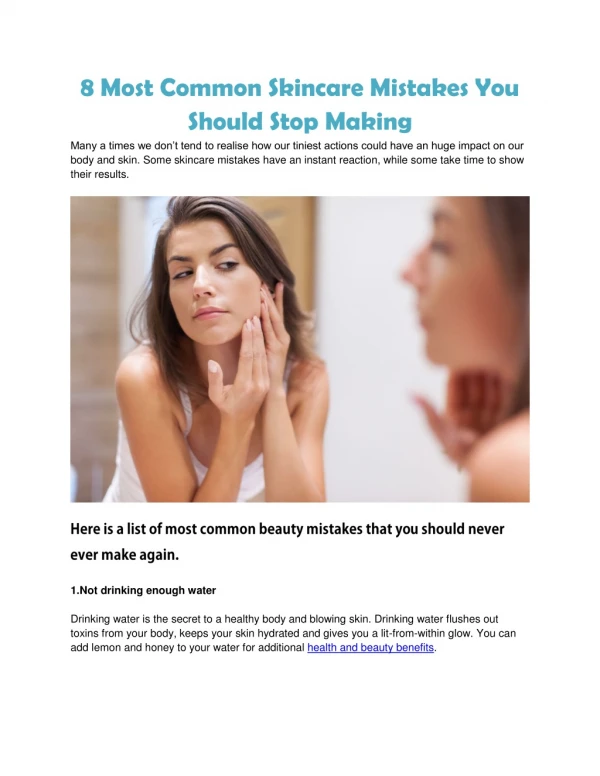 8 Most Common Skincare Mistakes You Should Stop Making