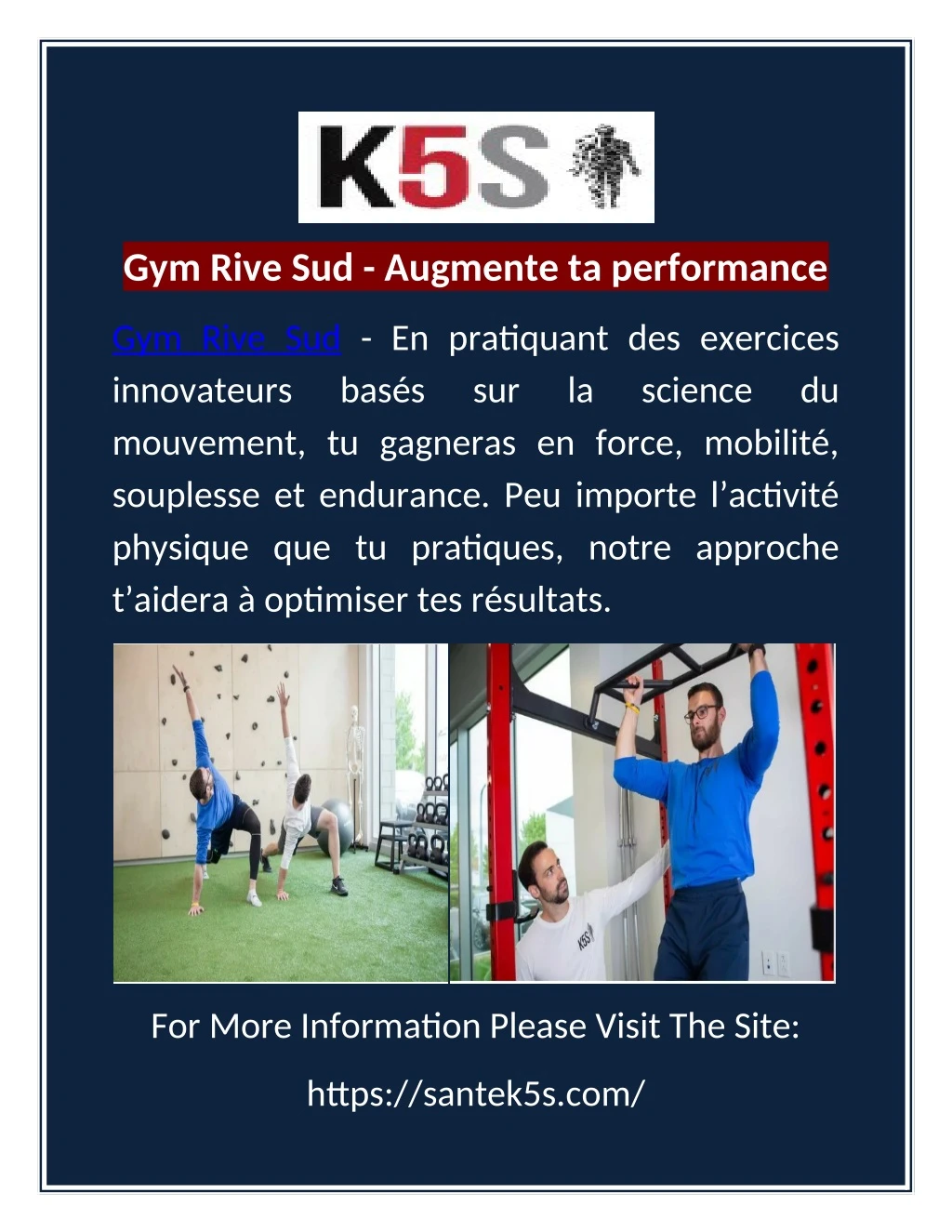 gym rive sud augmente ta performance