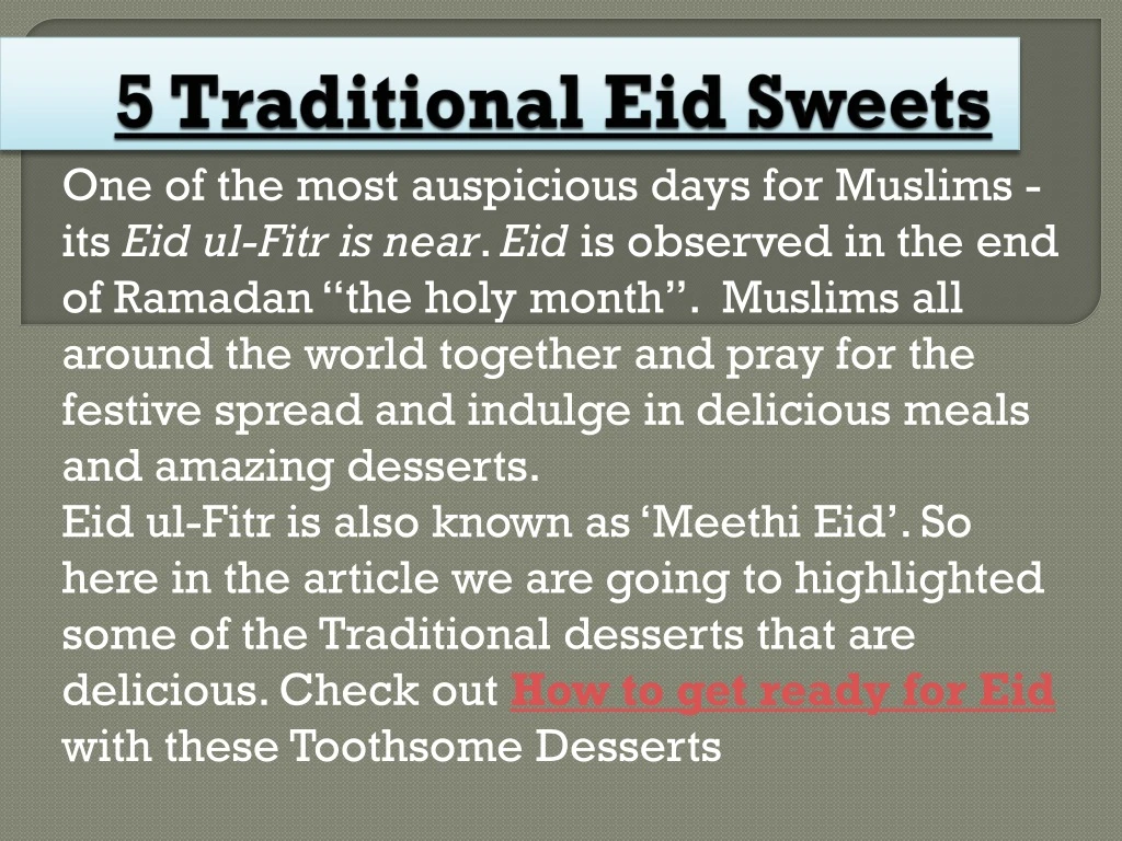 5 traditional eid sweets