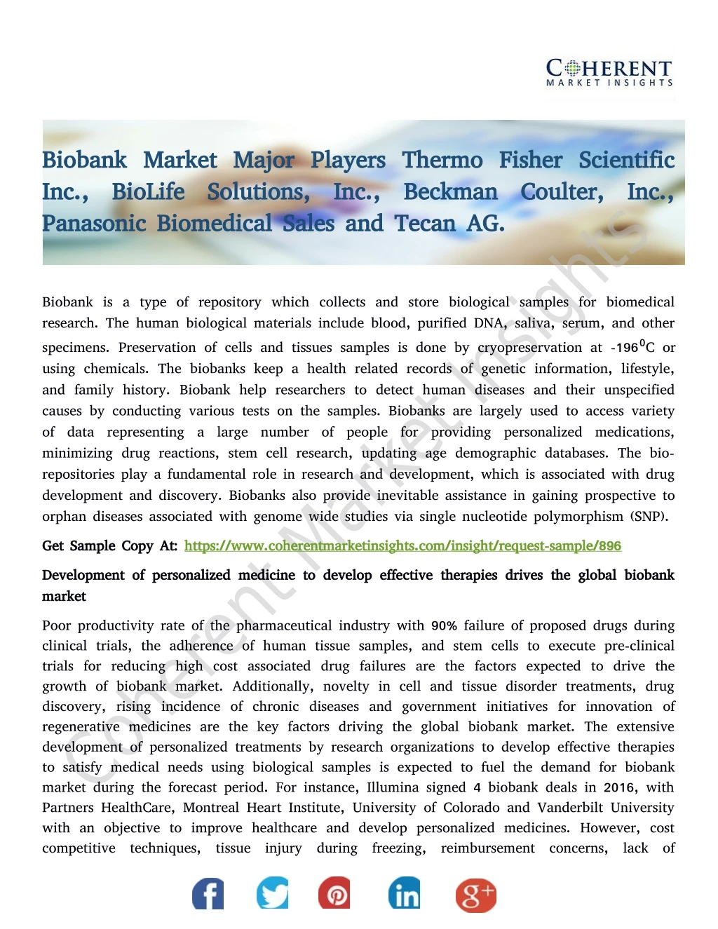 biobank market major players thermo fisher