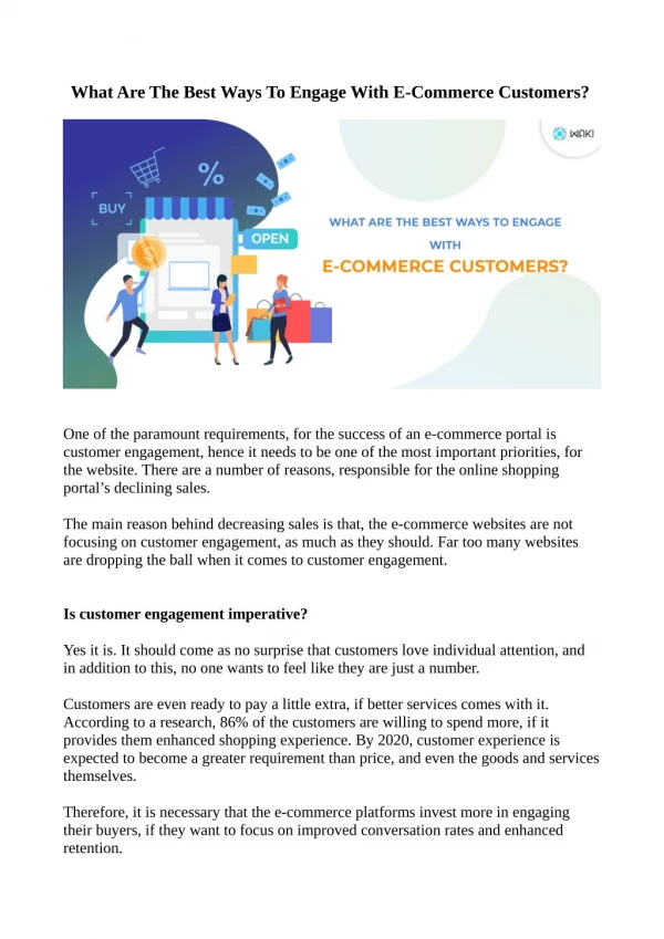 What Are The Best Ways To Engage With E-Commerce Customers?