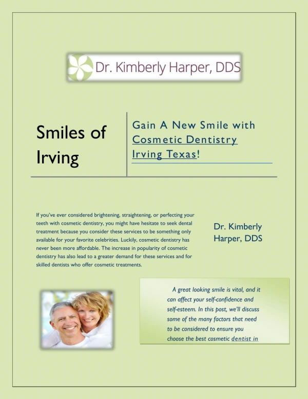 Gain A New Smile with Cosmetic Dentistry Irving Texas!
