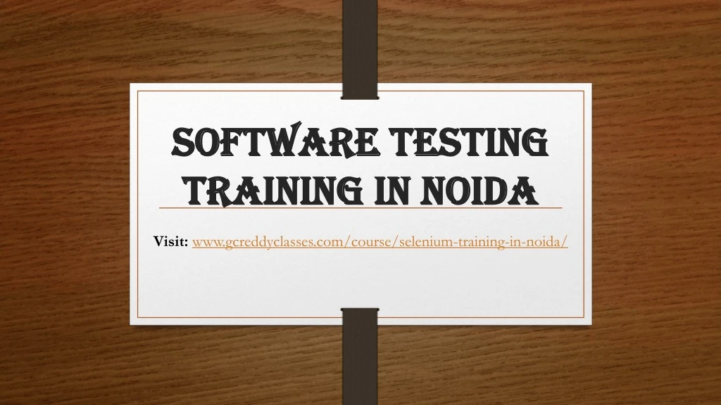 software testing training in noida