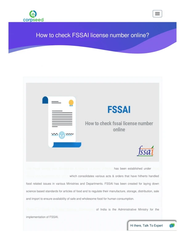 How to check FSSAI license number online?