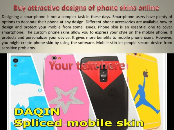 Buy attractive designs of phone skins online