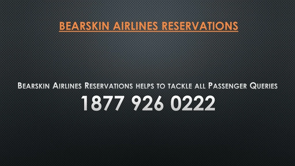 bearskin airlines reservations