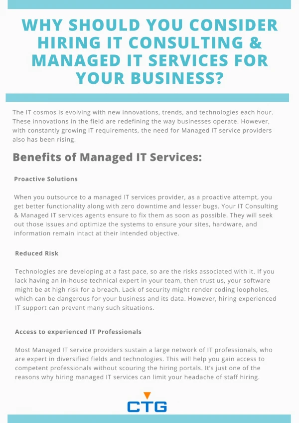 Why Should You Consider Hiring IT Consulting & Managed IT services for your Business?