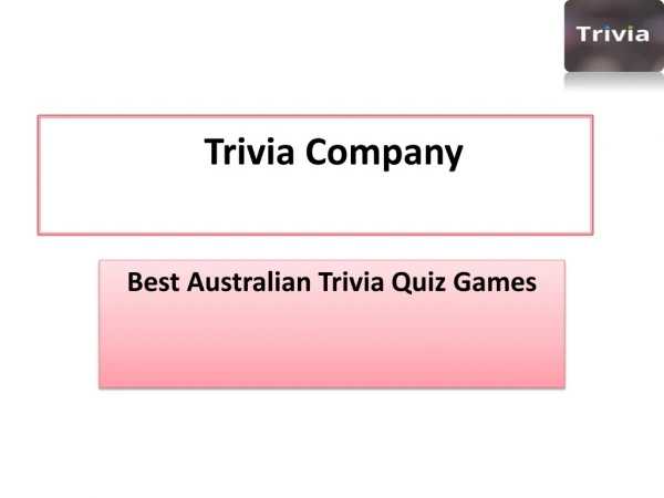 Australian Pub Trivia-Trivia Company