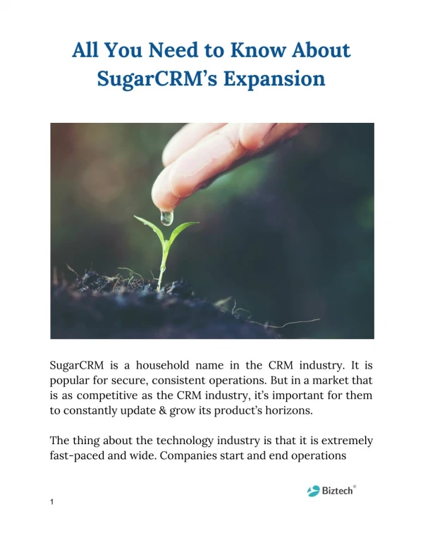 All You Need to Know About SugarCRM's Expansion