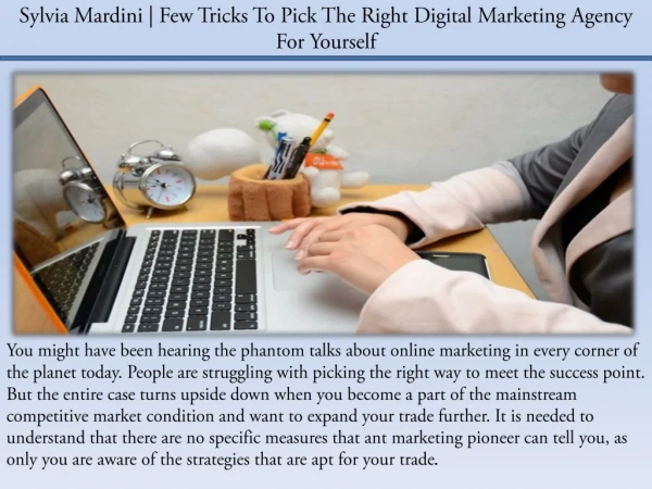 Sylvia Mardini | Few Tricks To Pick The Right Digital Marketing Agency For Yourself