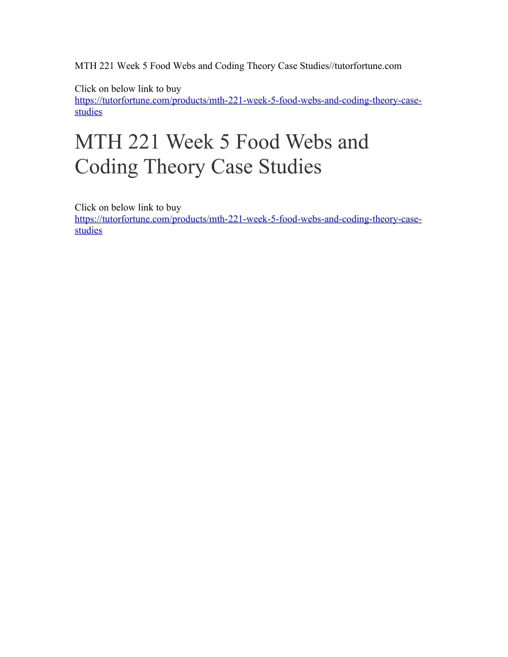 mth 221 week 5 food webs and coding theory case