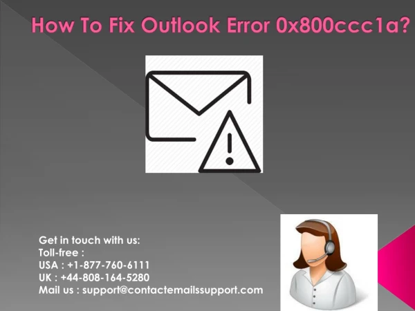 How To Fix Outlook Error 0x800ccc1a?