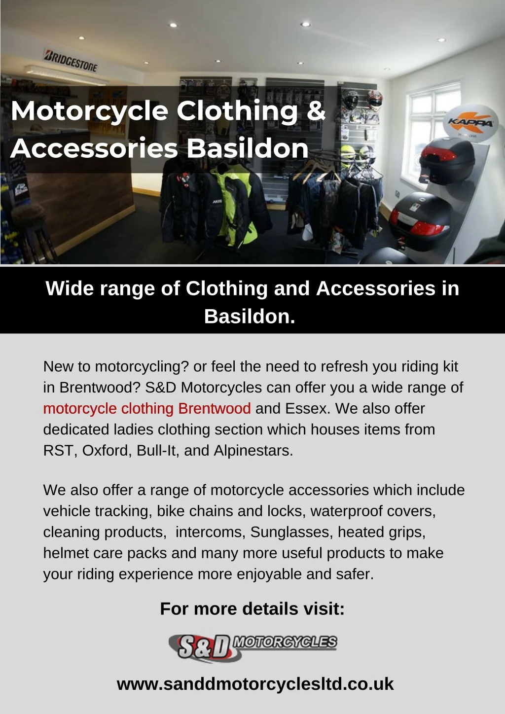 motorcycle clothing accessories basildon
