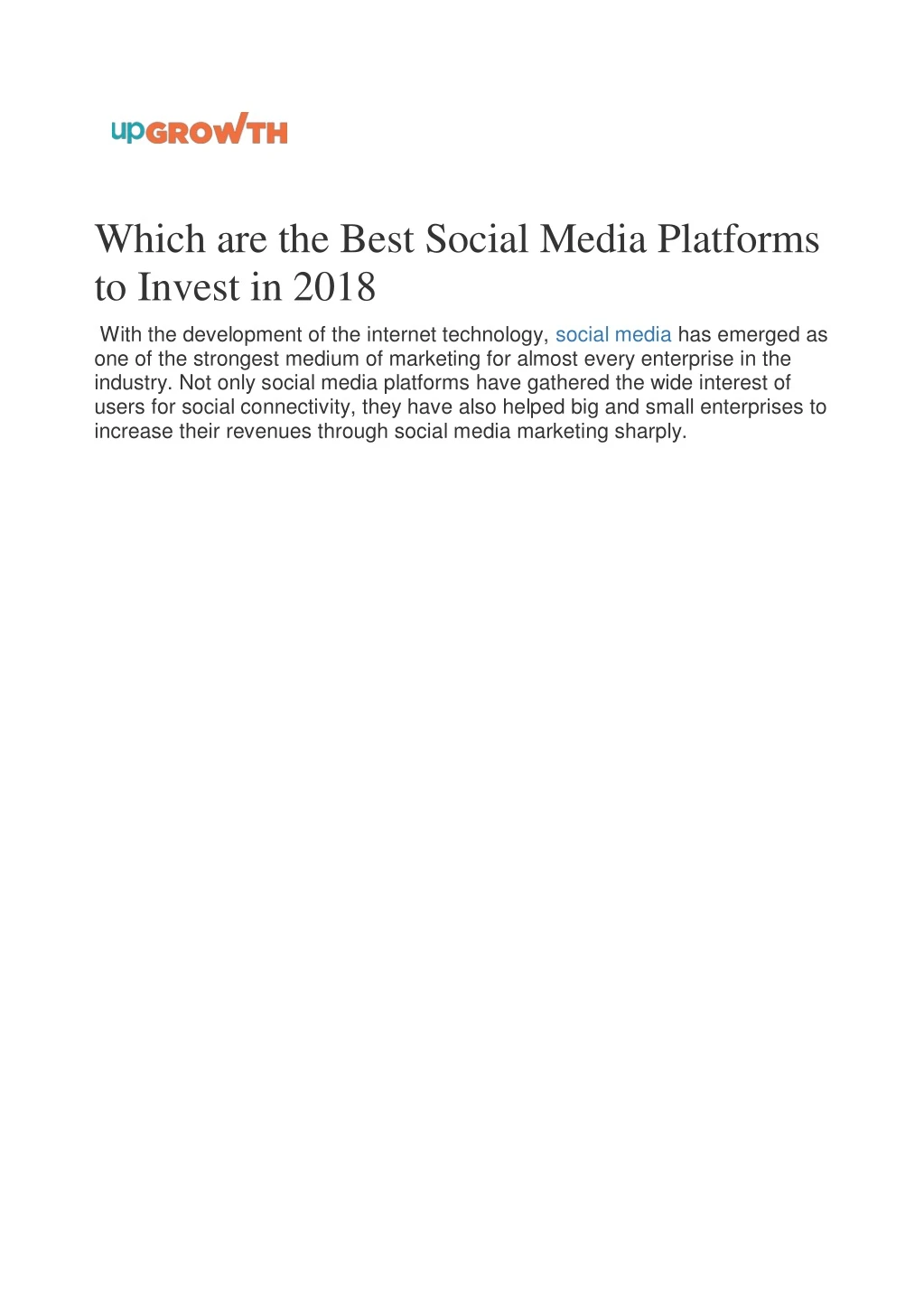 which are the best social media platforms