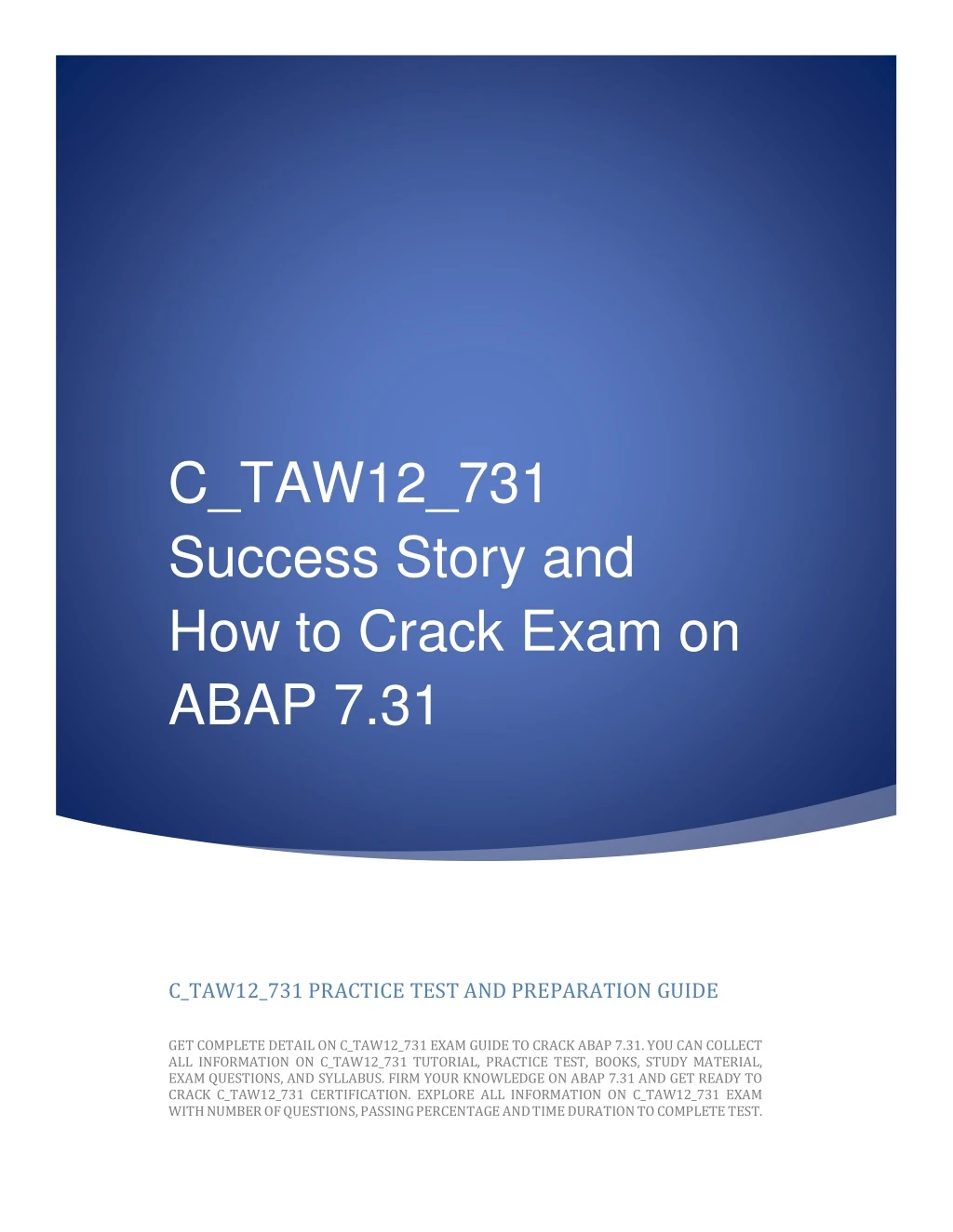 c taw12 731 success story and how to crack exam