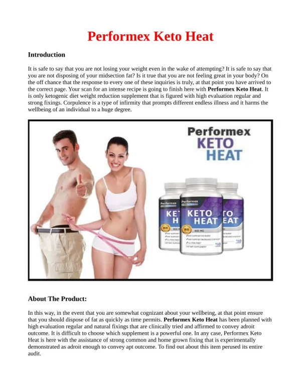 Succeed With Performex Keto Heat In 24 Hours