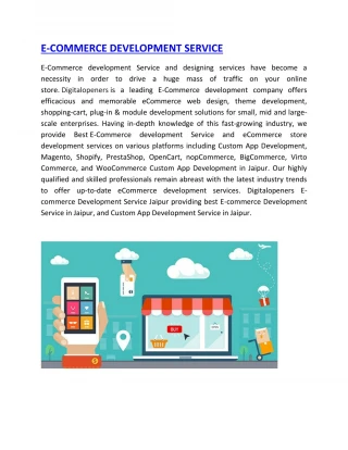 E-commerce Development Service | Custom App Development | In Jaipur - slide 1