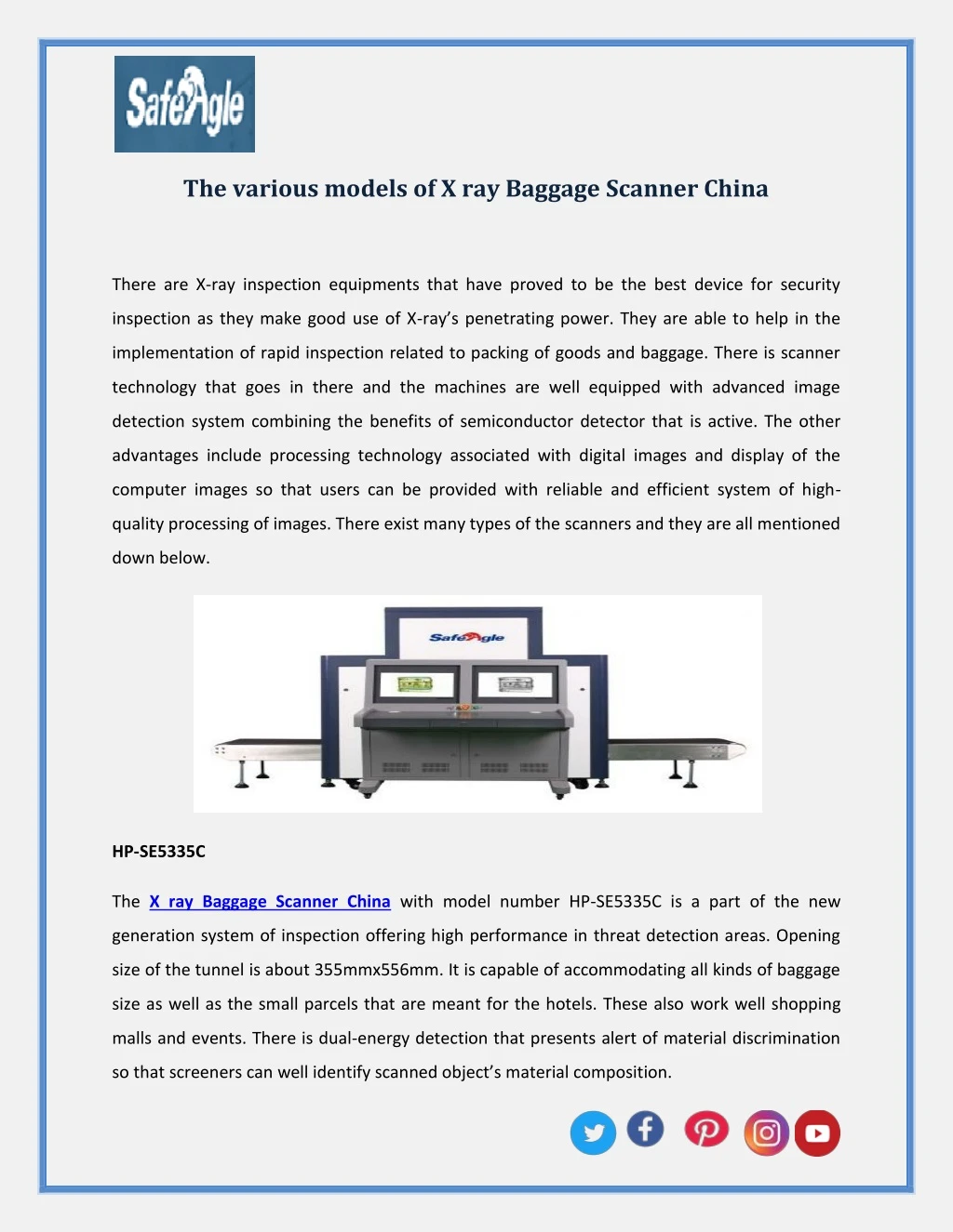 the various models of x ray baggage scanner china