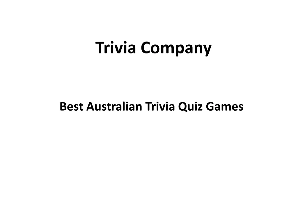 trivia company