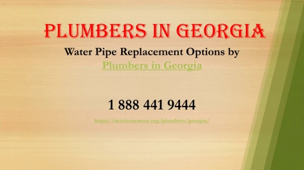 Water Pipe Replacement Options by Plumbers in Georgia