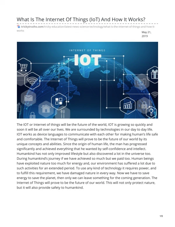What Is The Internet Of Things (IoT) And How It Works?