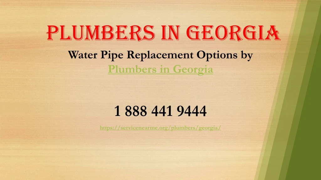 plumbers in georgia water pipe replacement