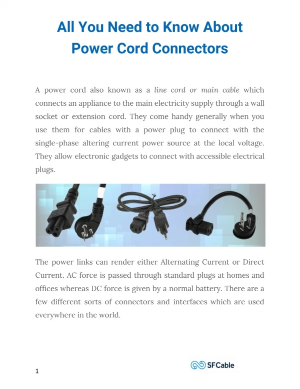 All You Need to Know About Power Cord Connectors