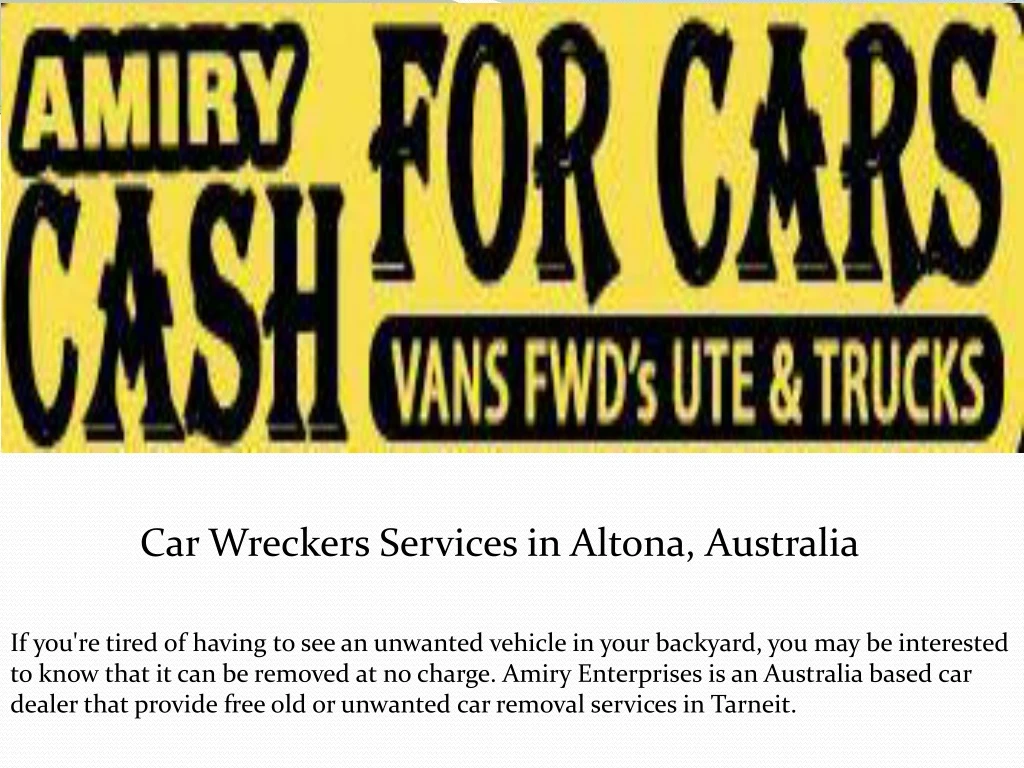car wreckers services in altona australia
