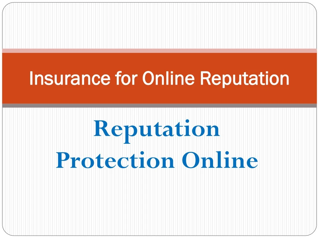 insurance for online reputation