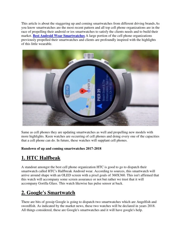 Best Android Wear Smartwatches