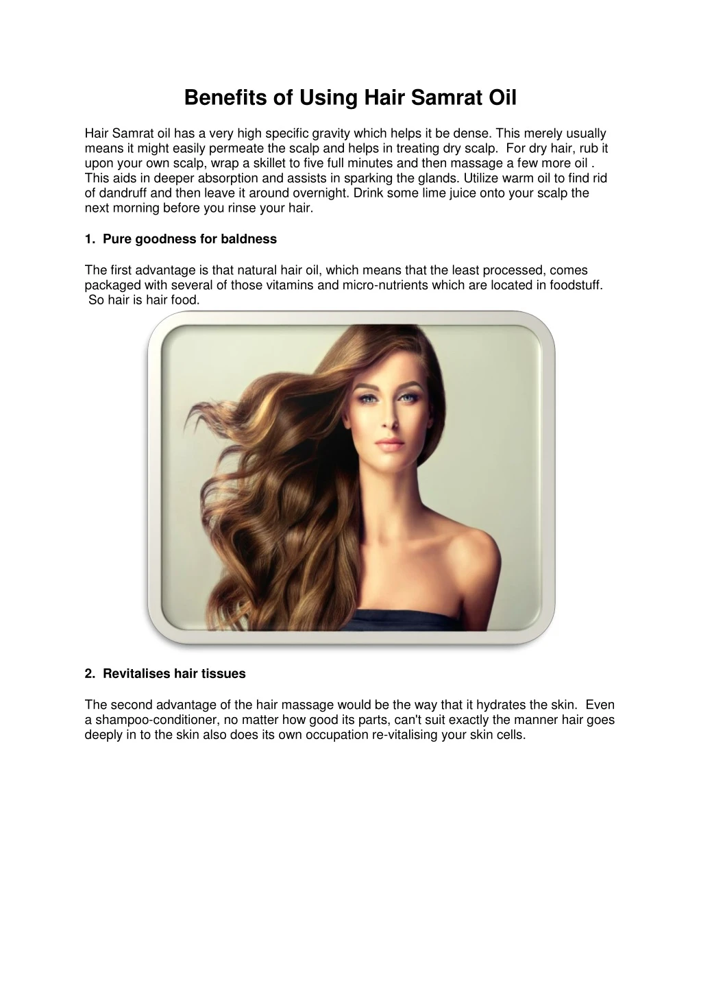benefits of using hair samrat oil