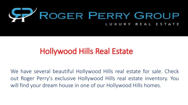 Hollywood Hills Real Estate