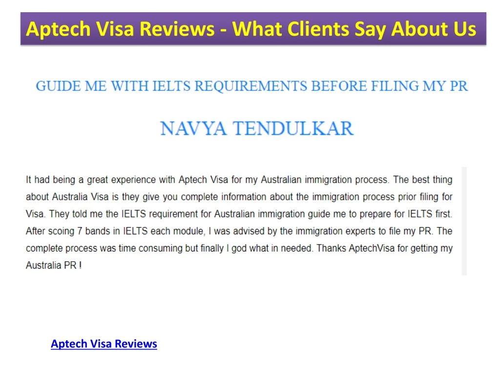 aptech visa reviews what clients say about us